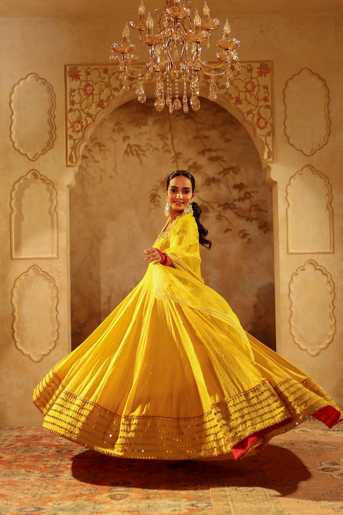 Nazakat Mustard Yellow Anarkali