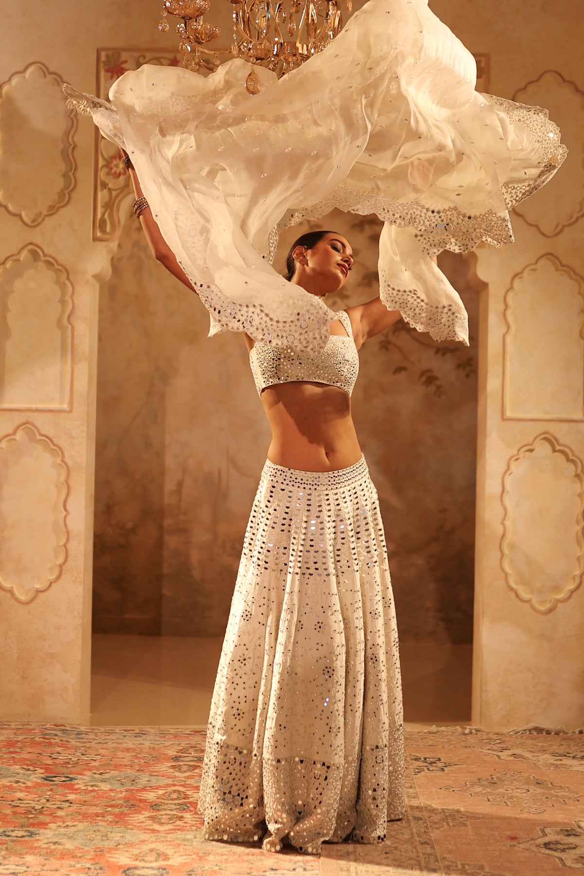 Nazakat White Lehenga Set