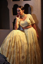 Nazakat Lemon Sequins Lehenga Set