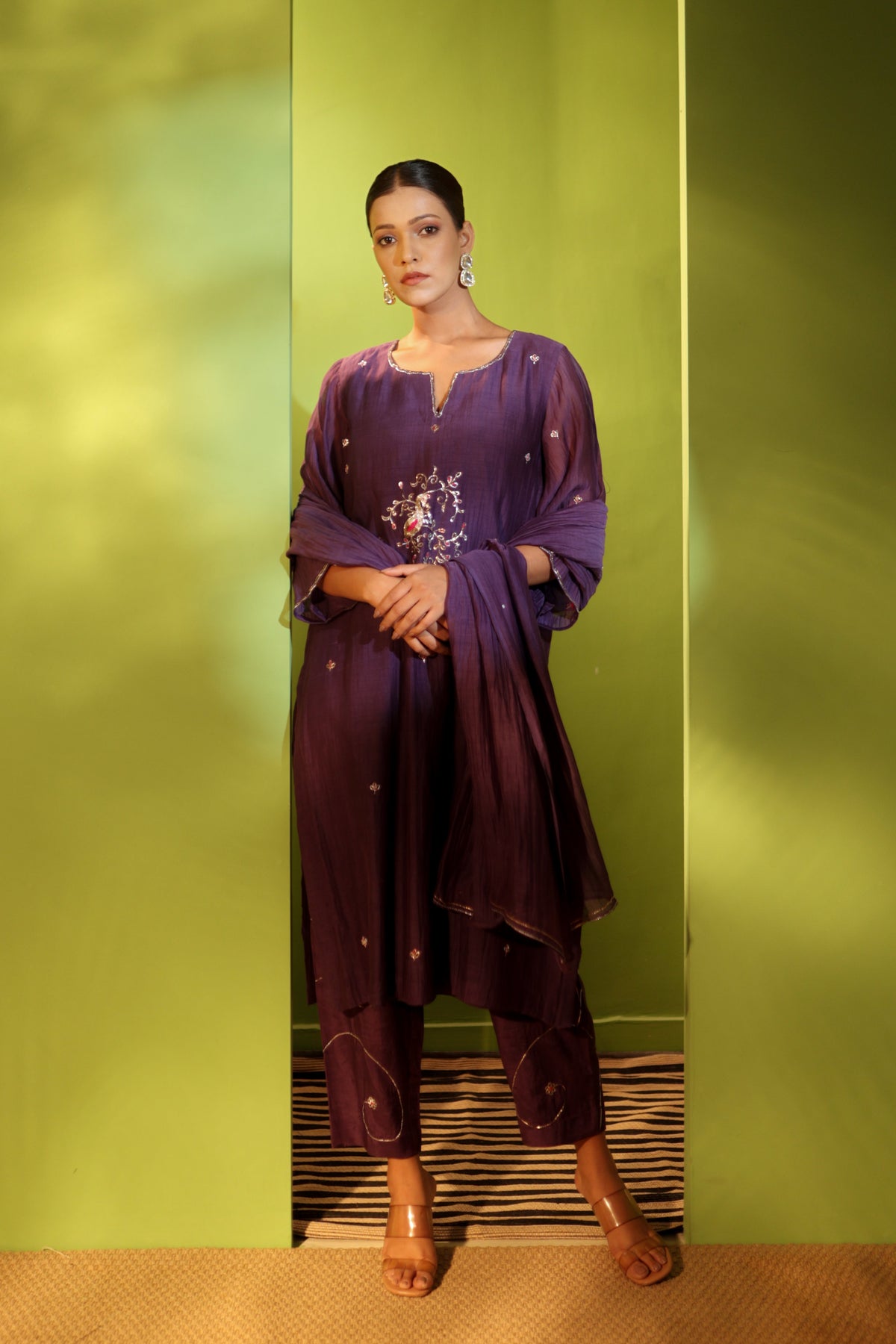 Noor Aubergine Kurta Pant Set