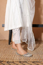 Nazakat White Mirror Work Suit