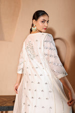 Nazakat White Mirror Work Suit