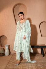 NazakatGreen Mirror Work Suit