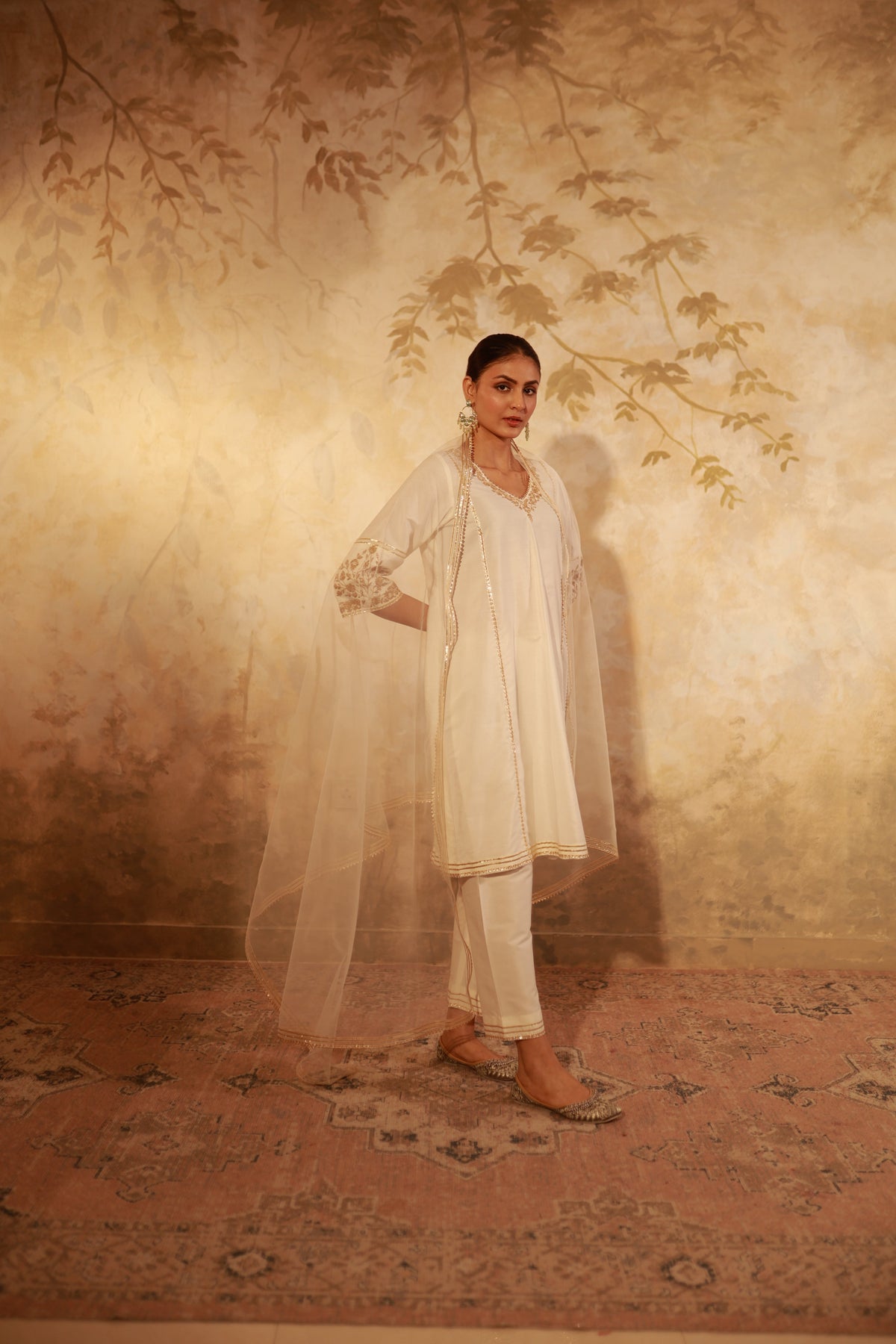 Ruh White Dori Kurta Set