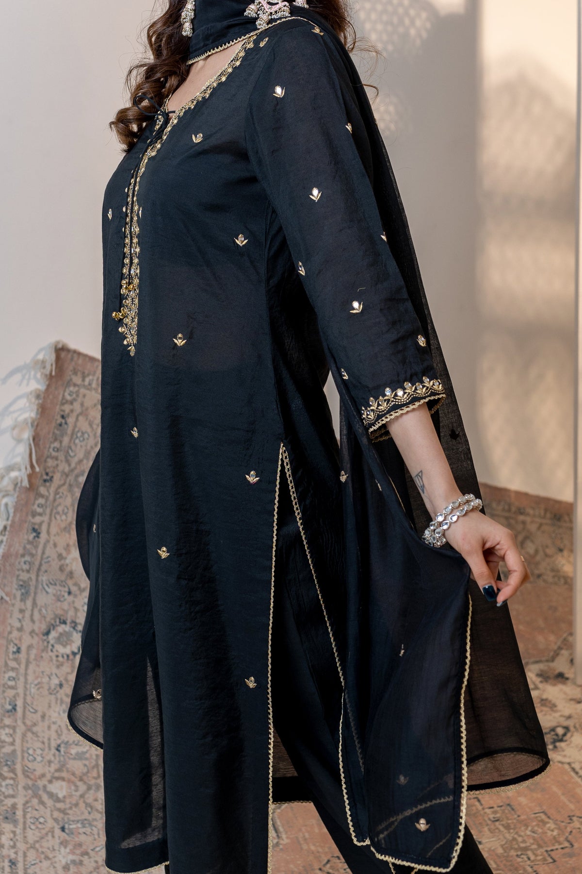 Ruh Mirror Work Kurta Set