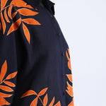 Navy and Orange Applique Embroidered Work Shirt