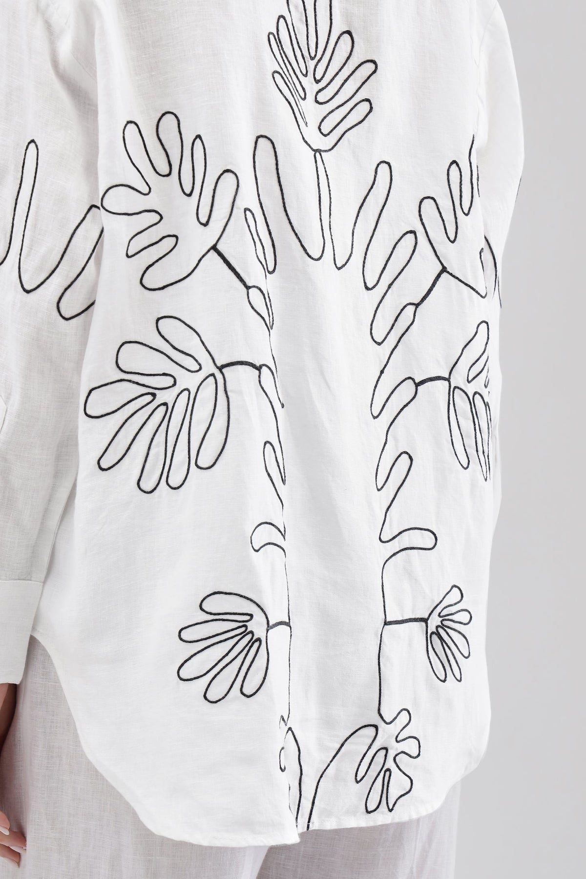 White Shirt with Abstract Pattern