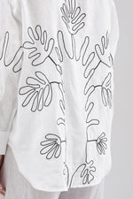 White Shirt with Abstract Pattern