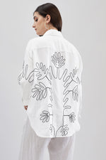 White Shirt with Abstract Pattern