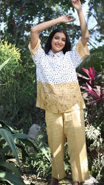 White Printed And Embroidered Lounge Shirt