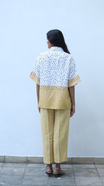 White Printed And Embroidered Lounge Shirt
