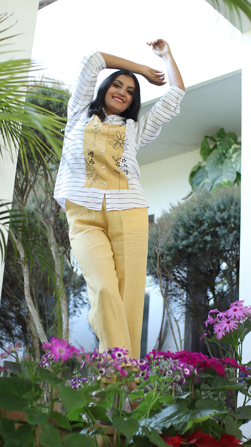 White Digital Printed Lounge Shirt