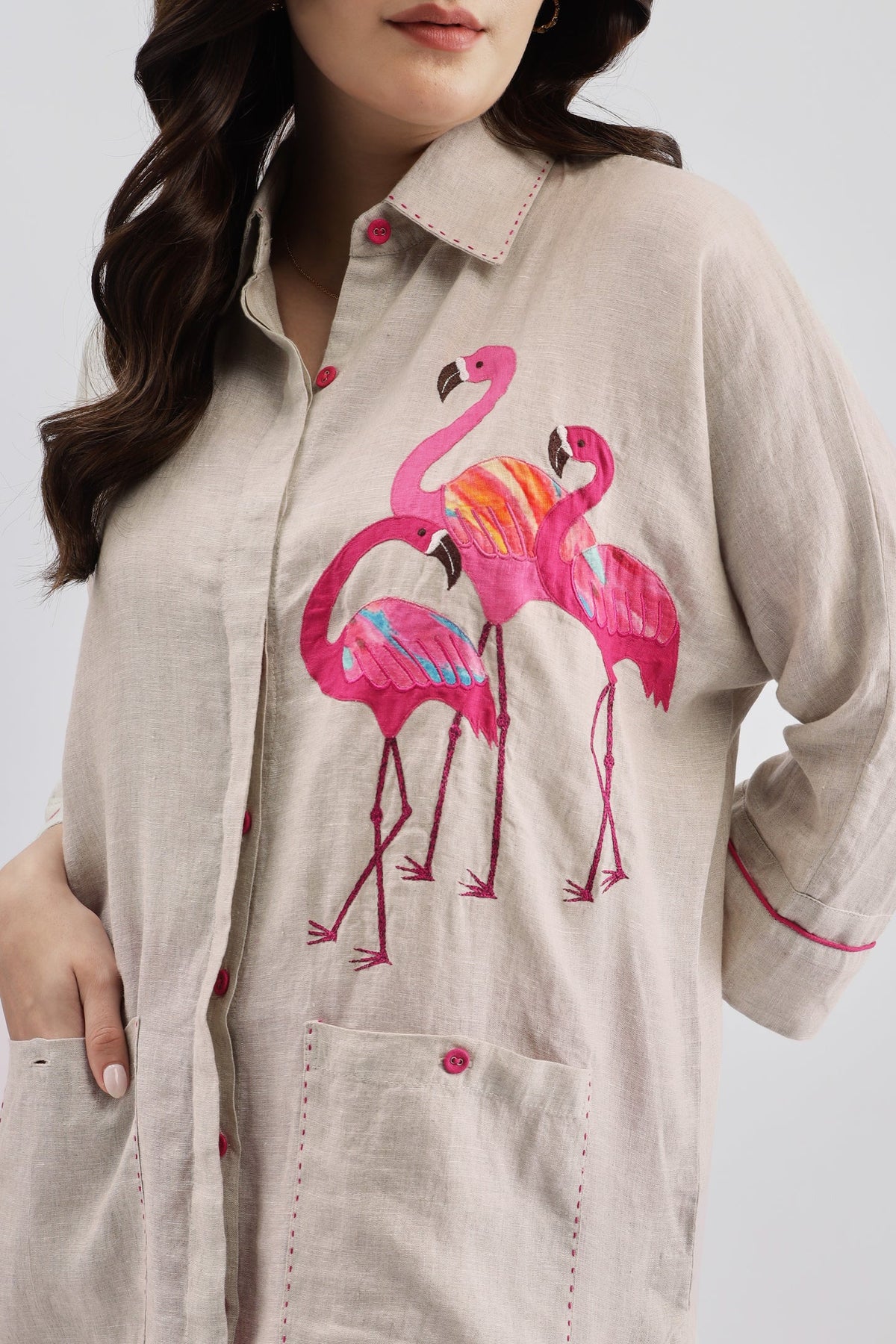 Beige Flamingo Shirt