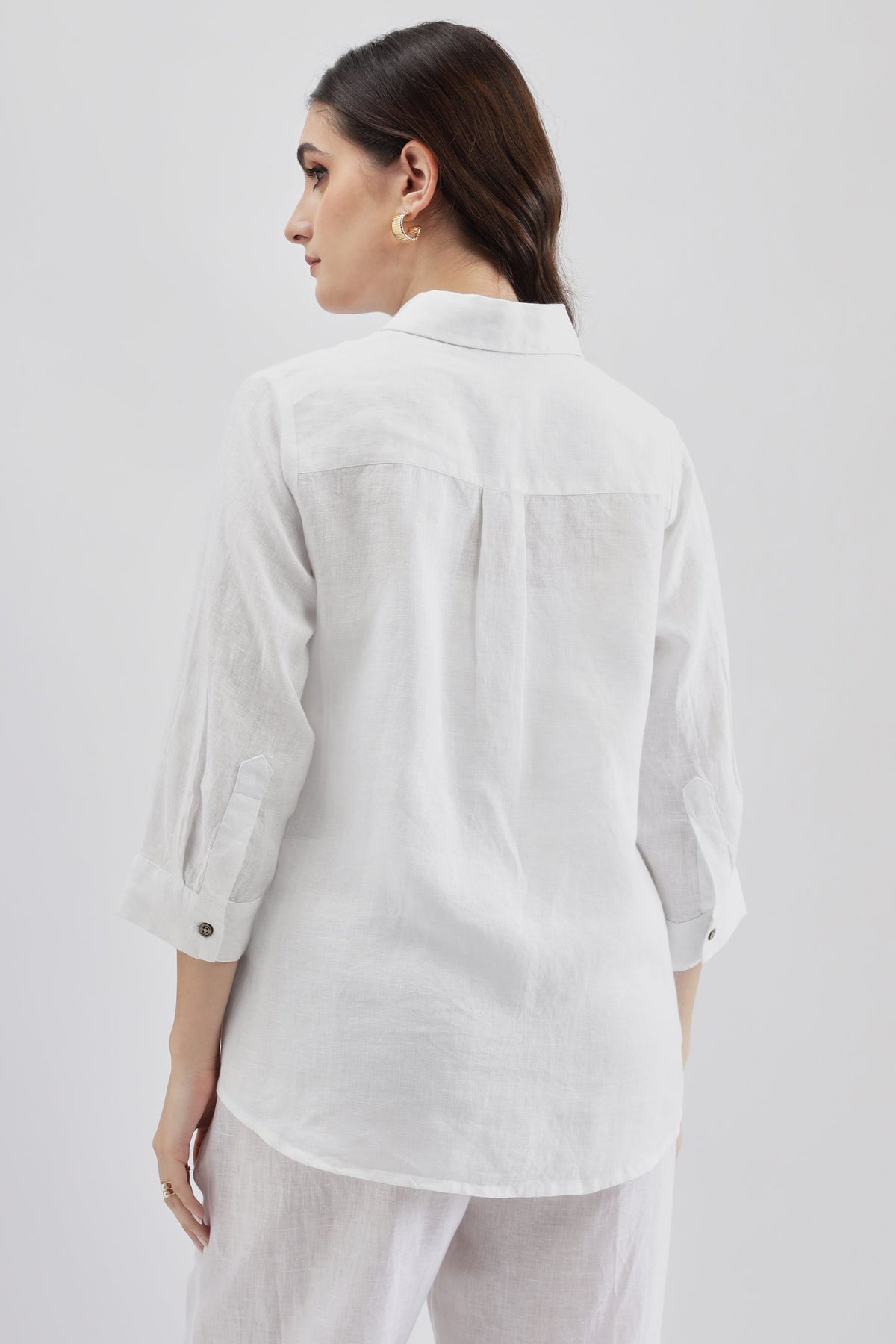 Simba Embroidered White Linen Shirt