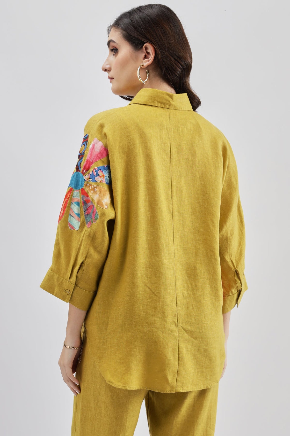 Lime Patch Print Big Shirt