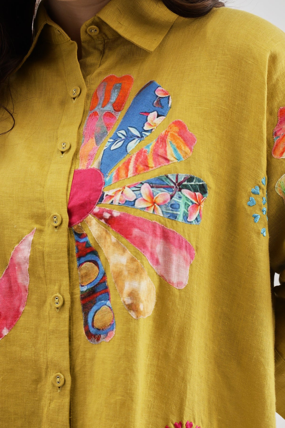 Lime Patch Print Big Shirt