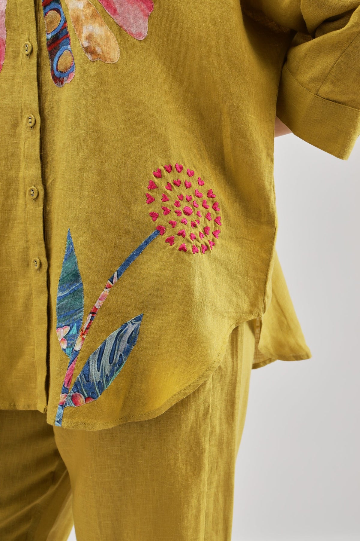 Lime Patch Print Big Shirt