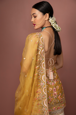 Mustard Halter Kurta With Gharara