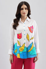 White & Turqoise Shirt