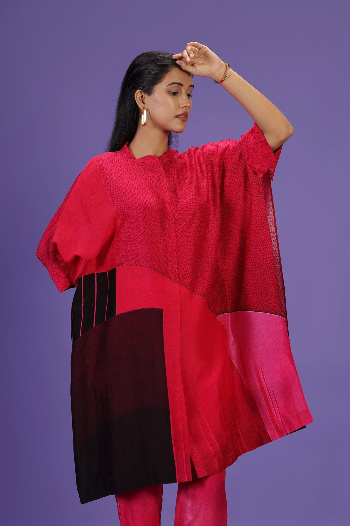 Urban Crimson Mid Length Kurta set