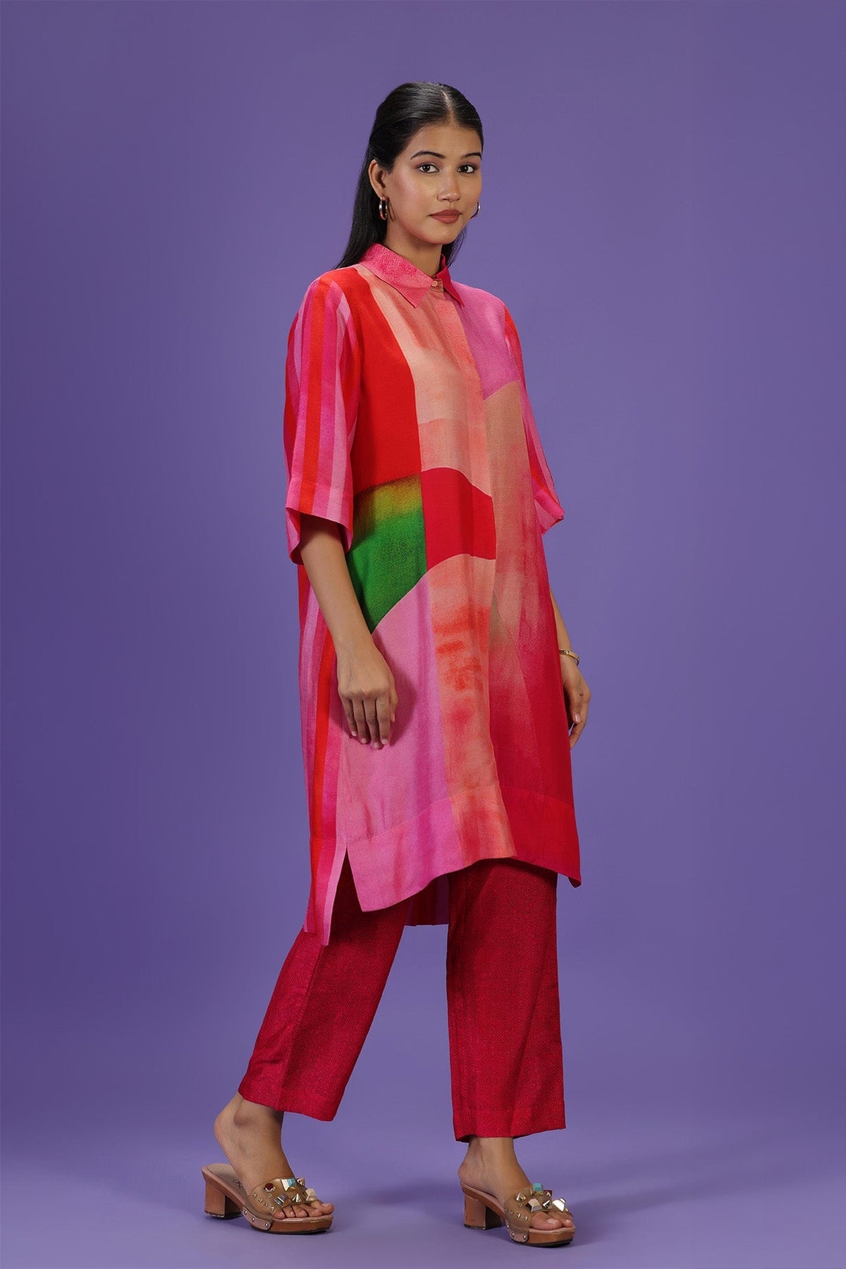 Fiery Grace Middle length Kurta set