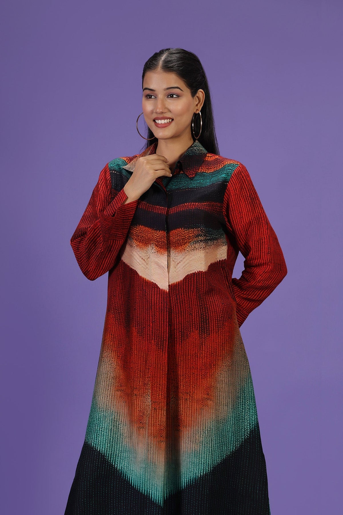 Imperial Flame Long Kurta set