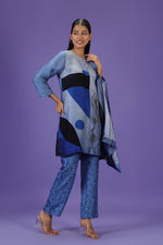 Blue Eclipse Kurta style Kaftan Set