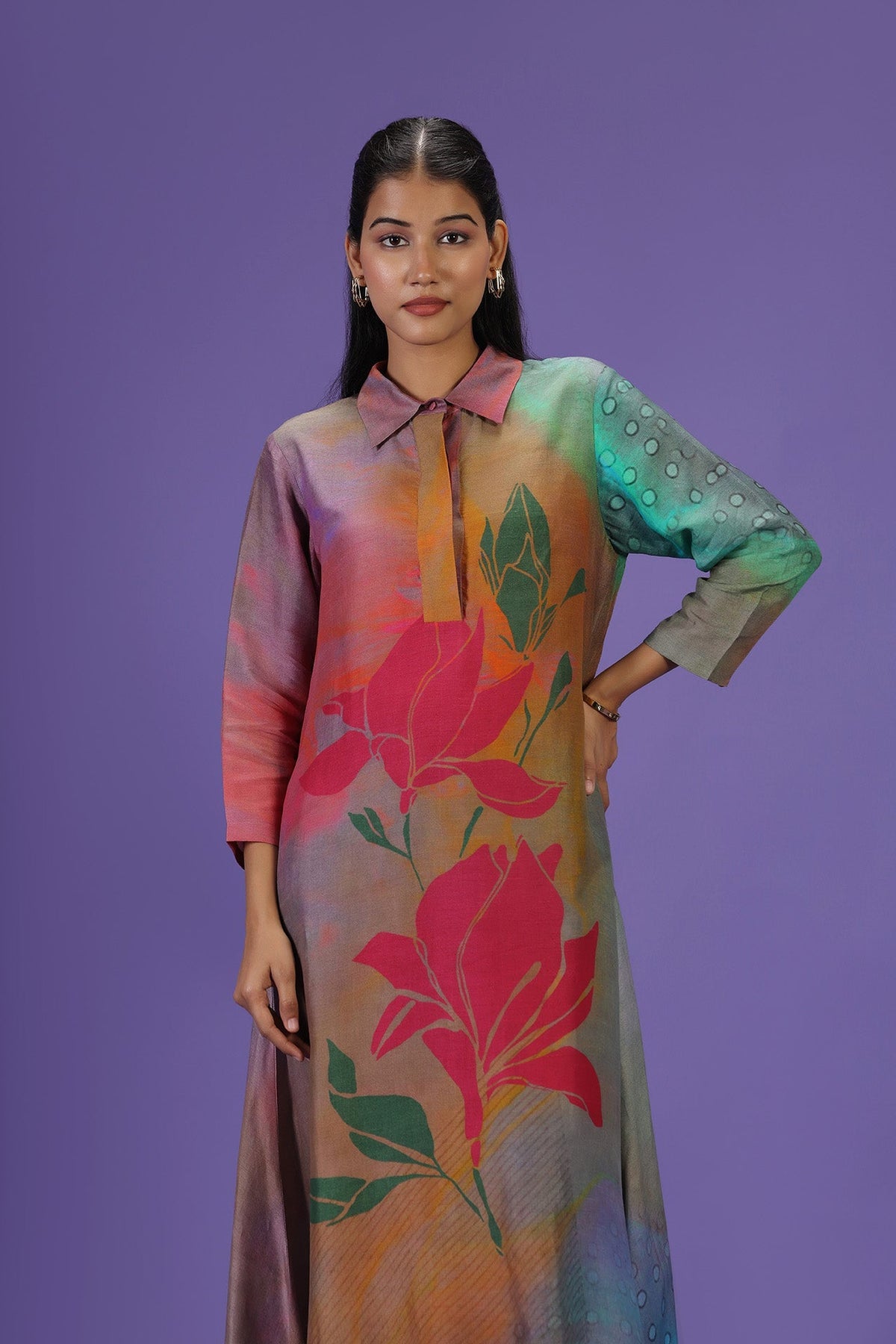 Mystic Petals Long Kurta Set