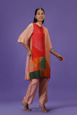 Tangerine Bliss Mid Length Kurta set