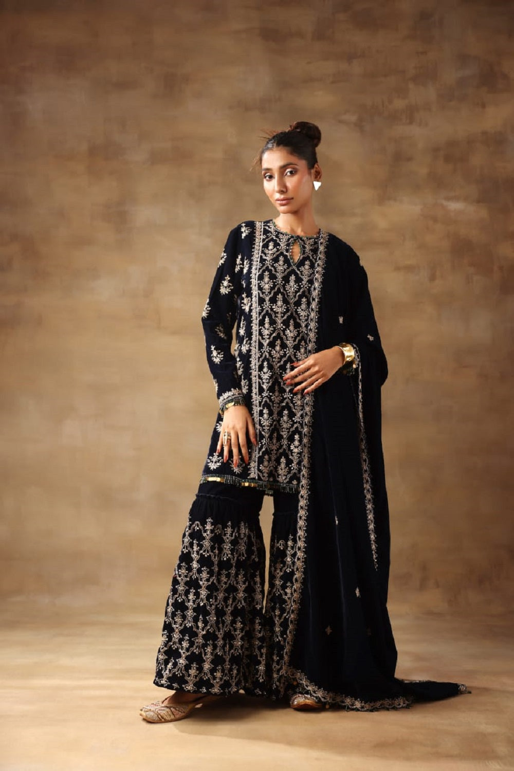 Black Sharara Set