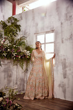 PEACH GOTA ANARKALI WITH SHADED DUPATTA PARISAA