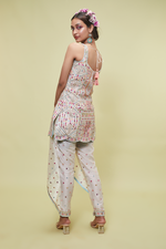 Ivory Kurta With Overlap Pants