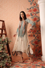 Asymmetrical Kurta with Pant and Scarf