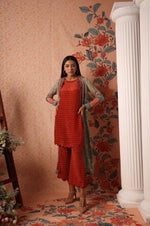 Long Jacket With Scallop Edge Kurta And Pant