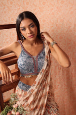 Pleated Draped saree with blouse