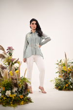 Ice Blue Chiffon Shirt