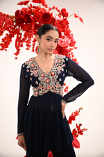Signature Navy Blue Peplum Sharara