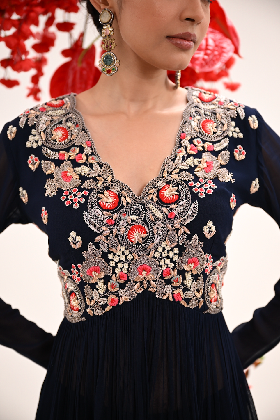 Signature Navy Blue Peplum Sharara