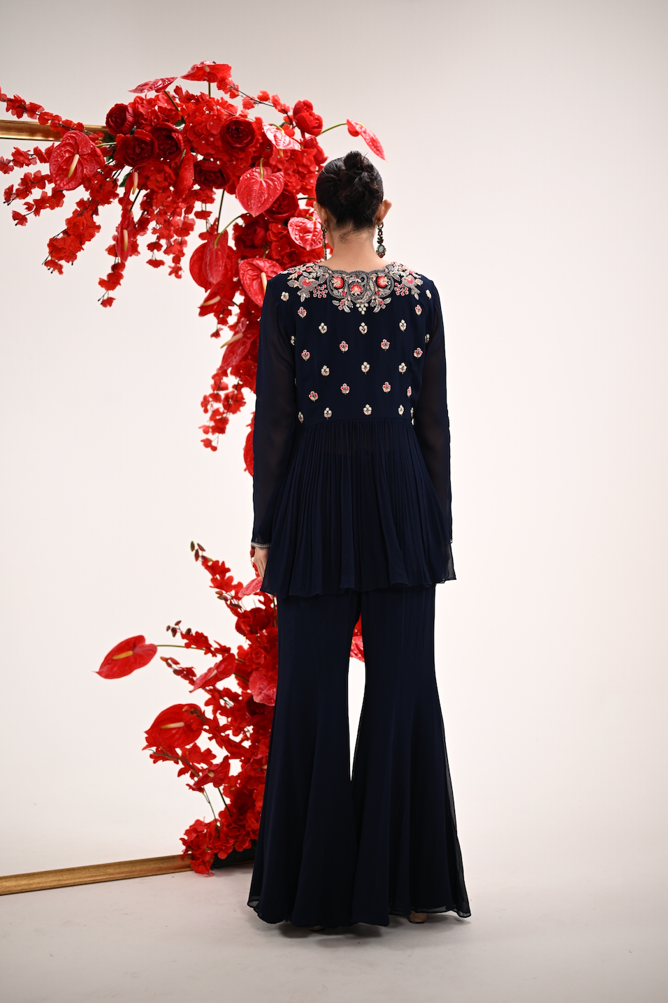 Signature Navy Blue Peplum Sharara