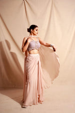 Peach saree