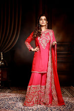 Pink red ombre heavy suit