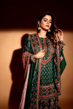 Bottle Green lehenga and long top with dupatta