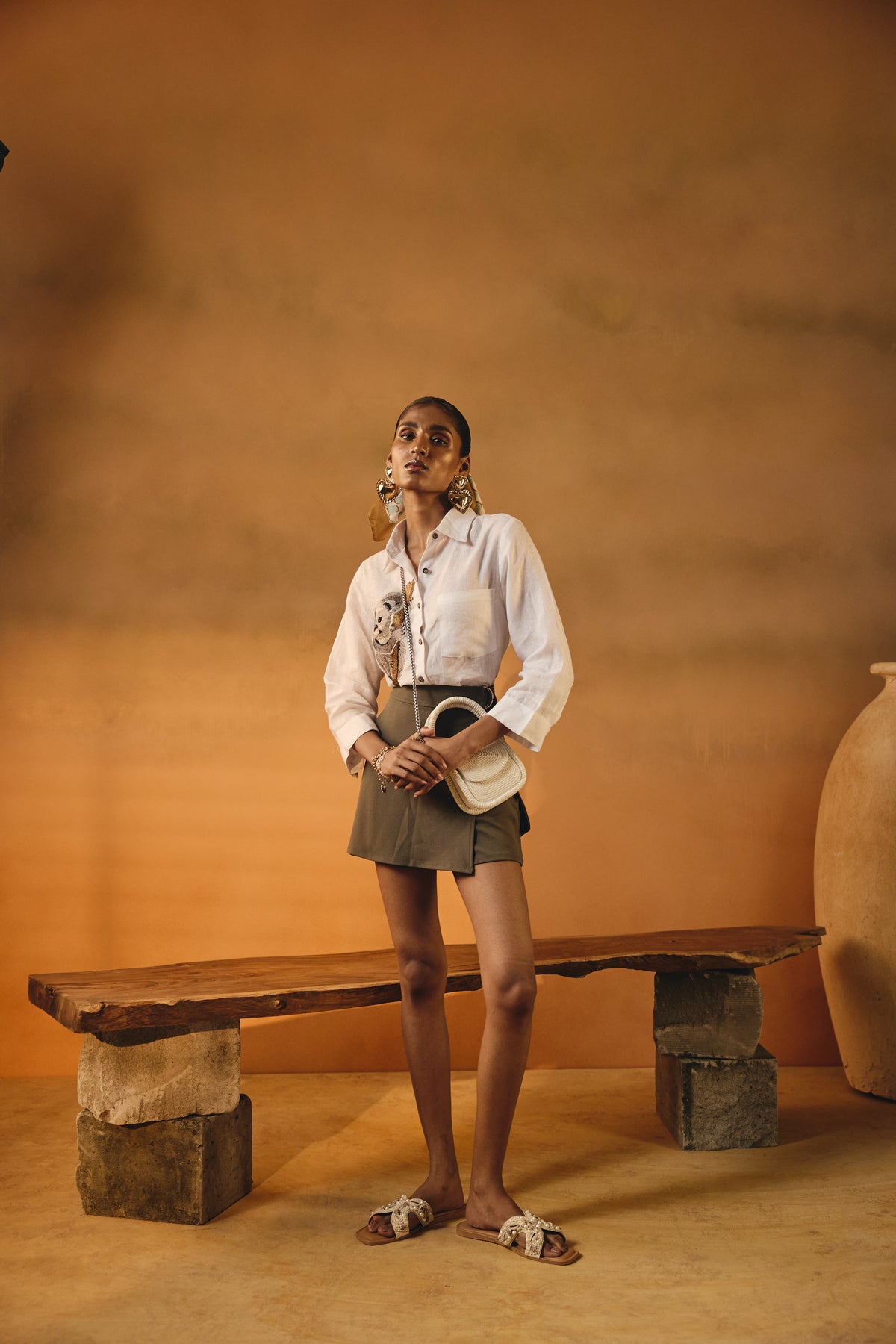 White Koala Bear Embroidered Shirt