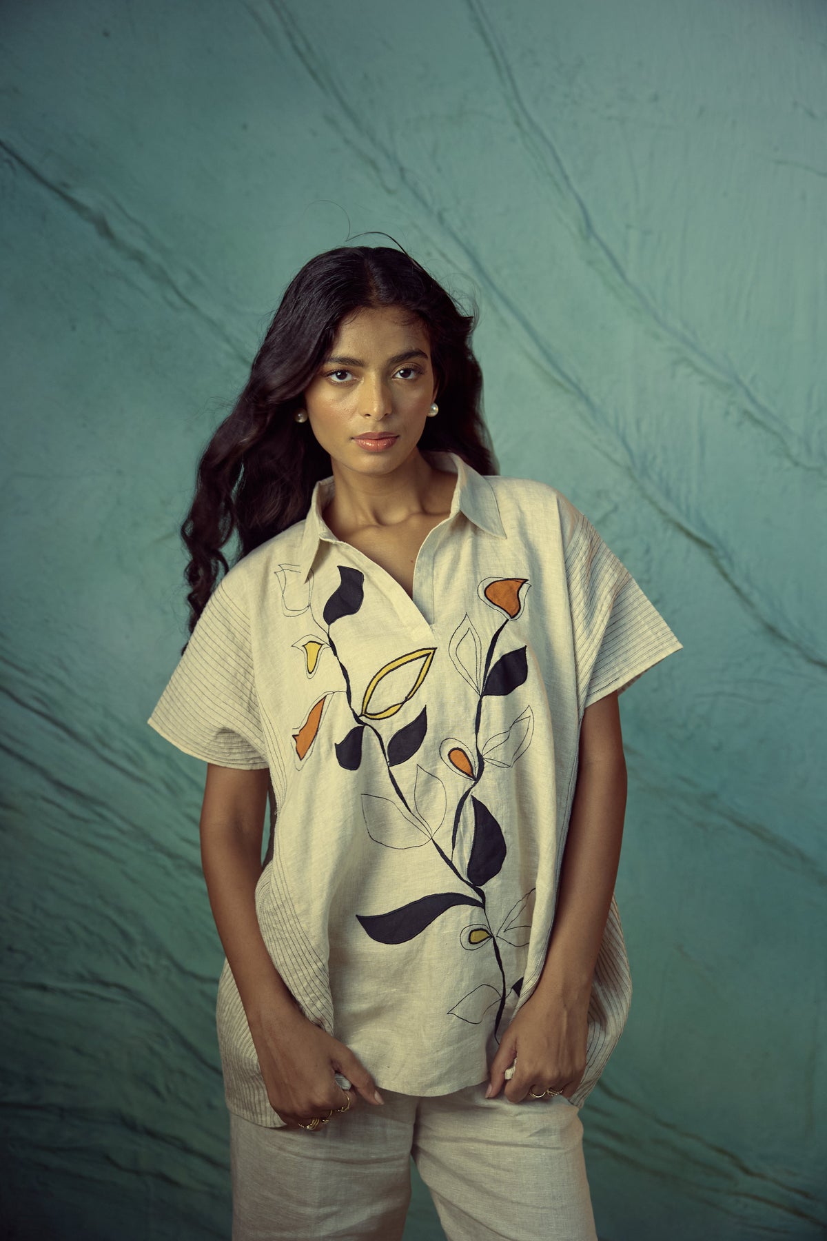 BEIGE PINTUCKEMB BOLERO SET