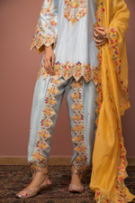 Blue Kurta With Dhoti Set