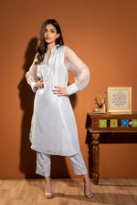 Noor Blue Birds Pant Set