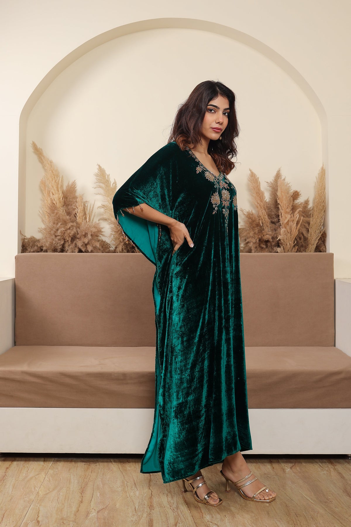 Gulnaar Green Kaftan