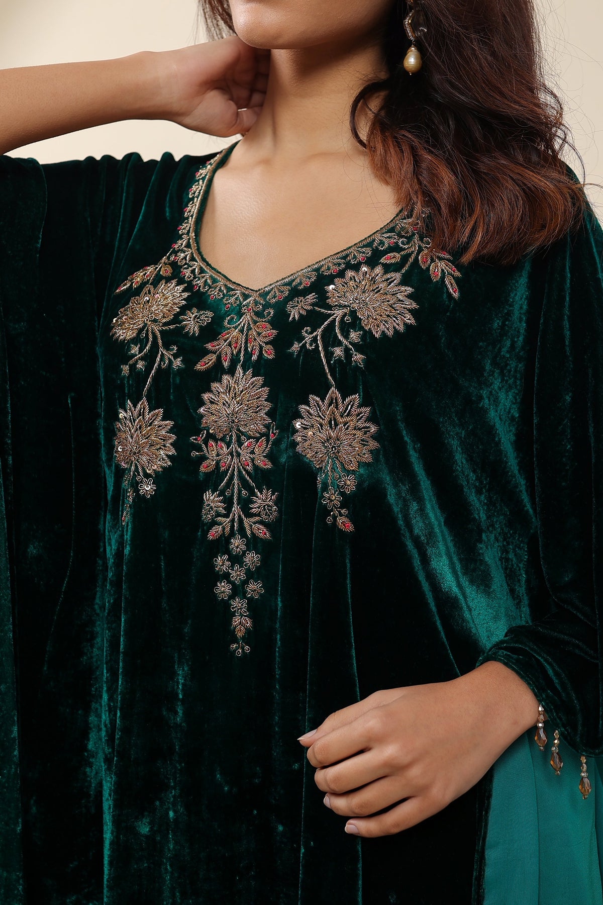 Gulnaar Green Kaftan