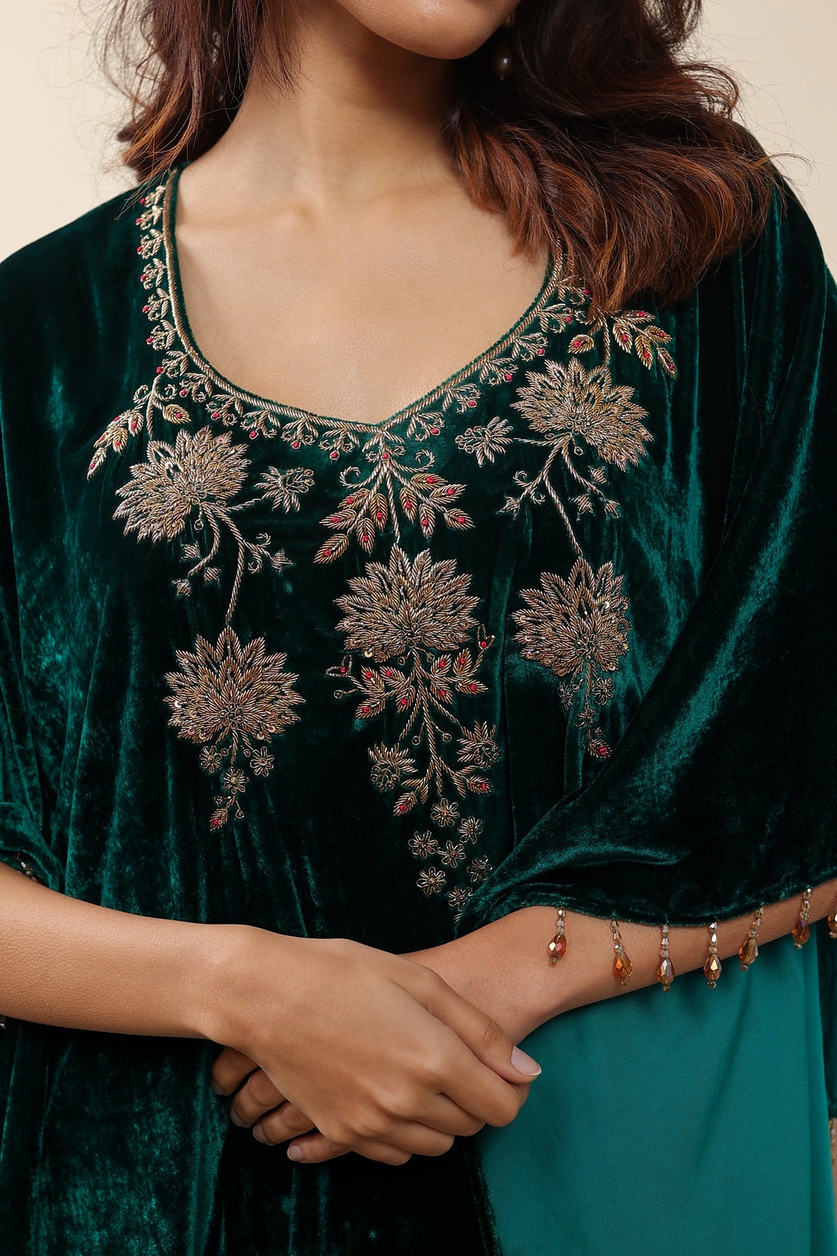 Gulnaar Green Kaftan