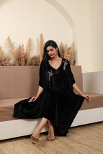 Mor Black Velvet Kaftan